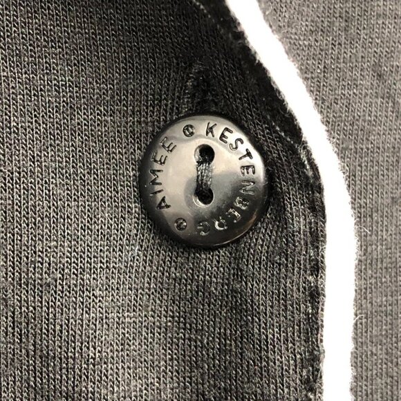 Aimee Kestenberg Black & White Letter Contrast Button Down Nightgown size S - Picture 12 of 16